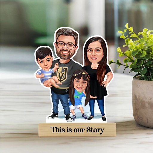 [cari47] My Family Story Personalized Caricature Photo Stand