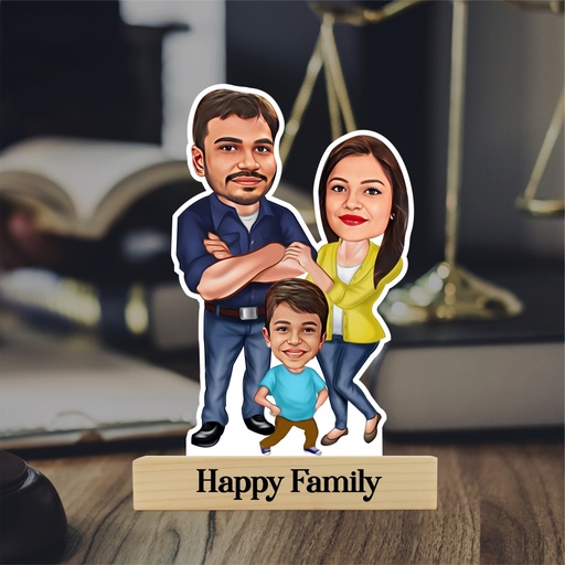 [cari48] My Happy Family Personalized Caricature Photo Stand