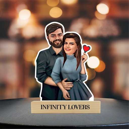 [cari52] Infinity Lovers / Couple Personalized Caricature Photo Stand