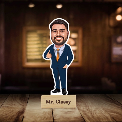 [cari55] Mr. Classy / Perfect / Stylish Personalized Caricature Photo Stand