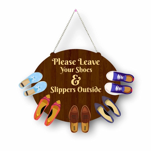 [HD1] Please Remove Your Shoes Outside Design for Outside Wall Hanging for Home, Offices, Restaurants, Shops(Multicolored)