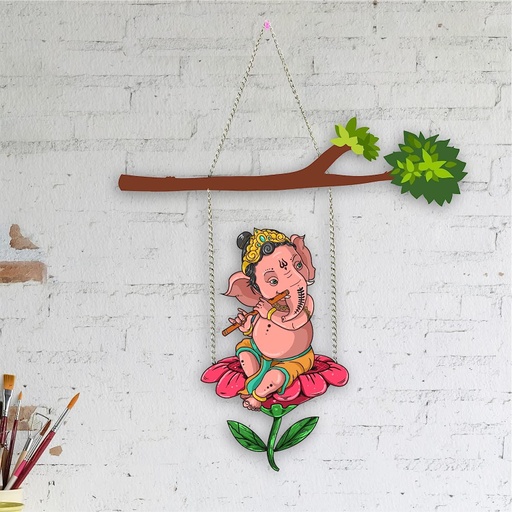 [DD1] “Ganesha on Swing” Wall Decoration/Bedroom Hangings/Room/Home Decor/Indian Ethnic Decor/Wall Hanging