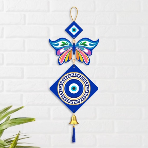 [ED3] Chromatic Energy Defender Evil Eye with Butterfly” Hanging for Home decor/positive energy/Hamsa Hand/Handcrafted Item/Wall Art/Decor/House Decor/Office/Good Luck Charm/Prosperity