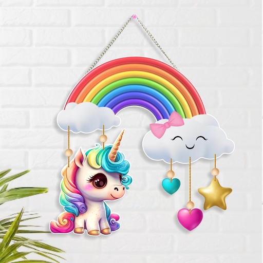 [HD15] Playful Unicorn with Cloud” Wooden Wall Hanging/Decorative Item/Kids Room/Gifts/Living Room/Modern Decor Items/Home decor/Living Room/Wall Hanging/Decor/Offices/Decoration