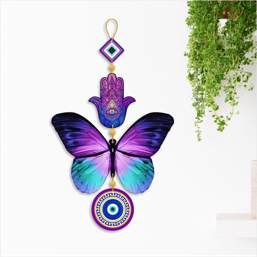 [ED8] “Harmony Butterfly Evil Eye” Hanging for Home decor/positive energy/Hamsa Hand/Evil Eye/Handcrafted Item/Wall Art/Decor/House Decor/Offices/Decoration/Good Luck Charm/Prosperity