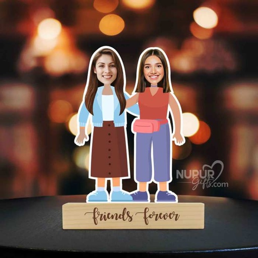 [cari3] Friends Forever | 2 Friends Personalized Caricature Photo Stand