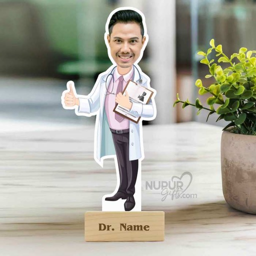 [cari9] Male Doctor Personalized Caricature Photo Stand