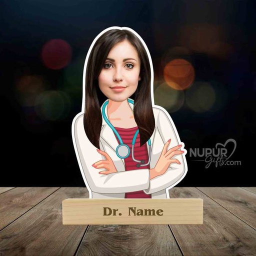 [cari12] Lady Doctor Big Size Personalized Caricature Photo Stand
