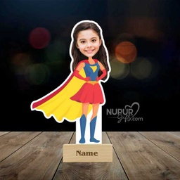 [cari27] Super Girl Personalized Caricature Photo Stand