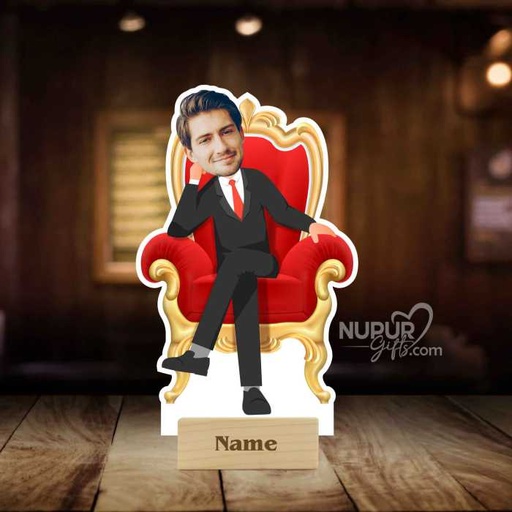 [cari28] King Personalized Caricature Photo Stand for Him | Boss | Employee