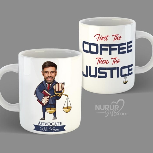 [mug1] Advocate | Lawyer Personalised Caricature Photo Mug