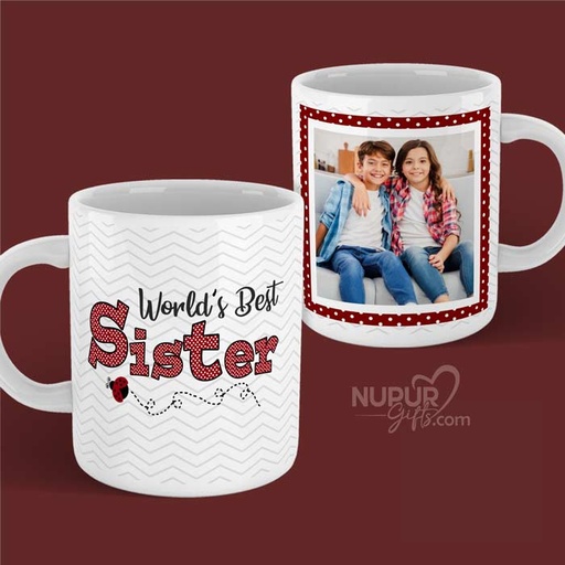 [mug18] World's Best Sister Personalized Photo Mug for Sister