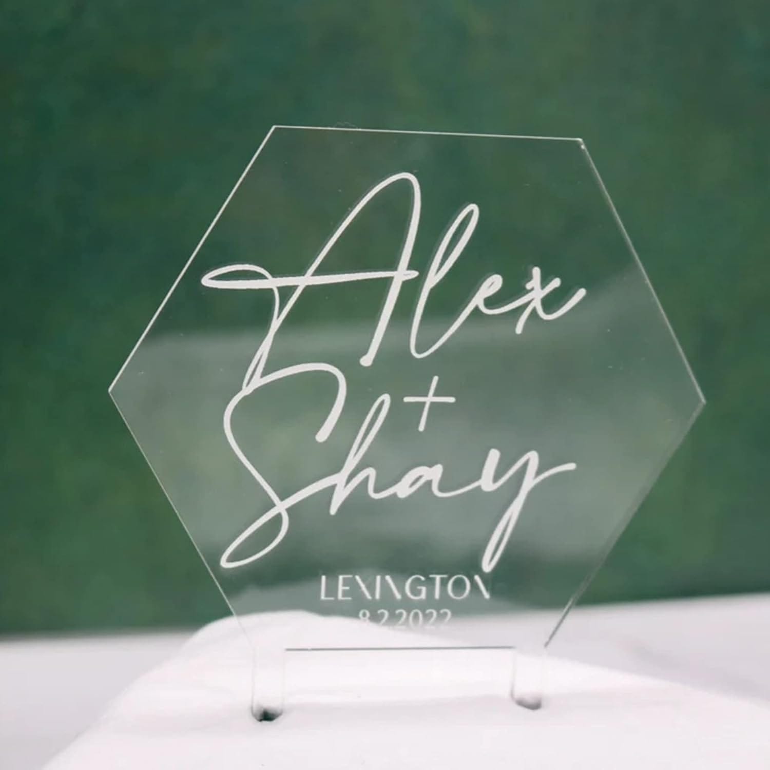 Personalized Acrylic Hexagon Shape Cake Topper - Nupur Gifts